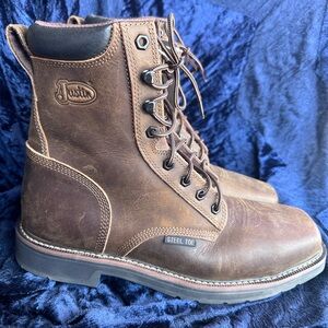 Justin Boots Brown Leather Ankle Boots